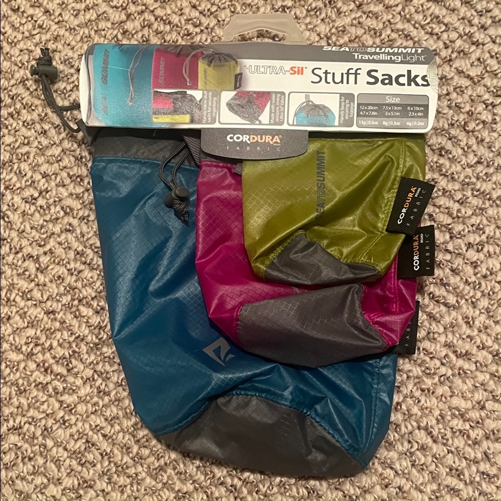 Sea to Summit Ultra-Sil Stuff Sacks - Blue, Green, and Pink